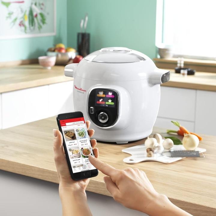 MOULINEX Cookeo+ Smart Electric Pressure Cooker, 6L – 100 Recipes, White – CE851127-E