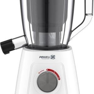 MOULINEX Blendforce 2-in-1 Blender with Juicer Jar, 600W, 2L Blender + 1L Juicer, White – LM42Q127