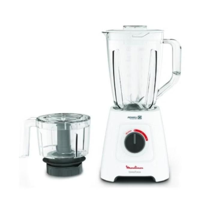MOULINEX Blendforce 4-in-1 XL Blender, 600W, 2L Jar + 550ml Chopper, White – LM42X127