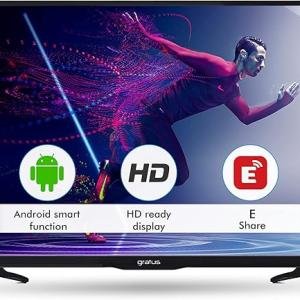 Gratus HD LED Smart TV, DVB T2/S2 Built-in receiver, Android Smart 9.0, 2 HDMI, High Resolution, Superior Sound, Model- GASLED32ACHD1