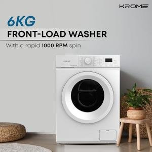 Krom Front Load Washing Machine 6KG - White - KR-WFL60SI | High Performance & Modern Design
