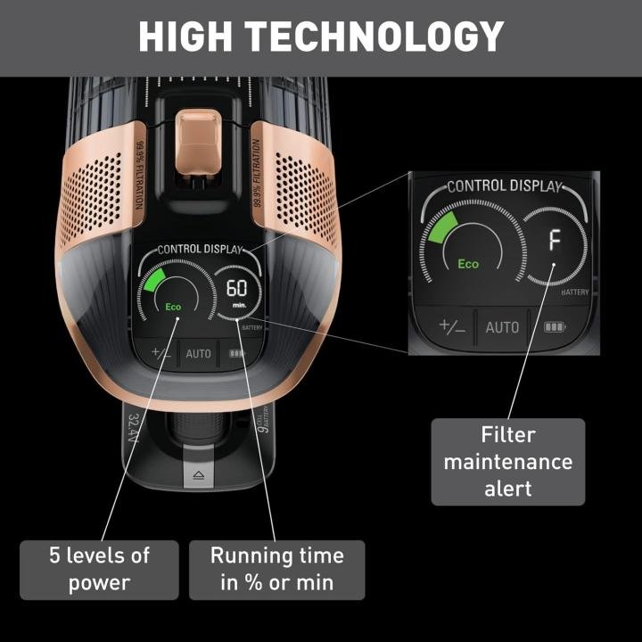 TEFAL X-FORCE FLEX 15.60, 230 AIRWATTS, 90MIN AUTONOMY, REPLEACEABLE 32.4V, FLEX TECH, DIGITAL SCREENSBT-TY99F1HO-E