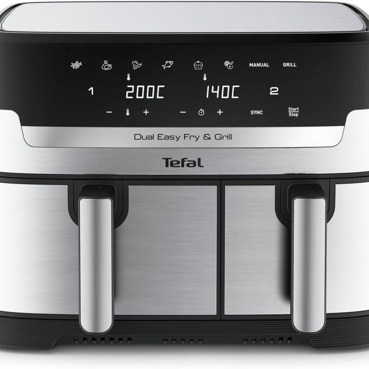 TEFAL OLF DUAL EASY FRY & GRILL, 2700 W - BLACK & SSSBT-EY905D40-E